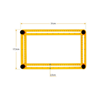 Sokoldalú sablon vonalzó szögmérő - Könnyű mérés és jelölés minden felületen.