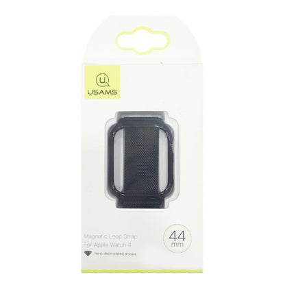 USAMS ZB68IW1 Apple Watch fekete mágneses fémszíj és tok (44MM)