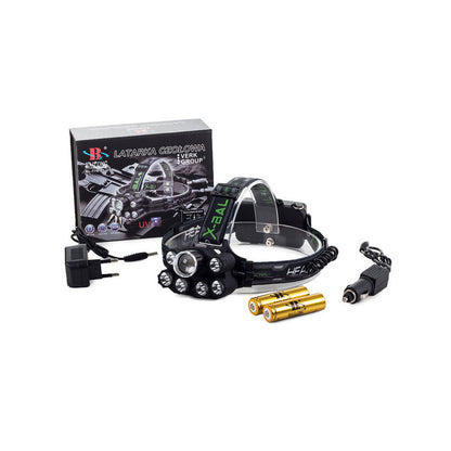 Fejlámpa 7x LED UV fényforrással - Bailong Cree XM-L T6
