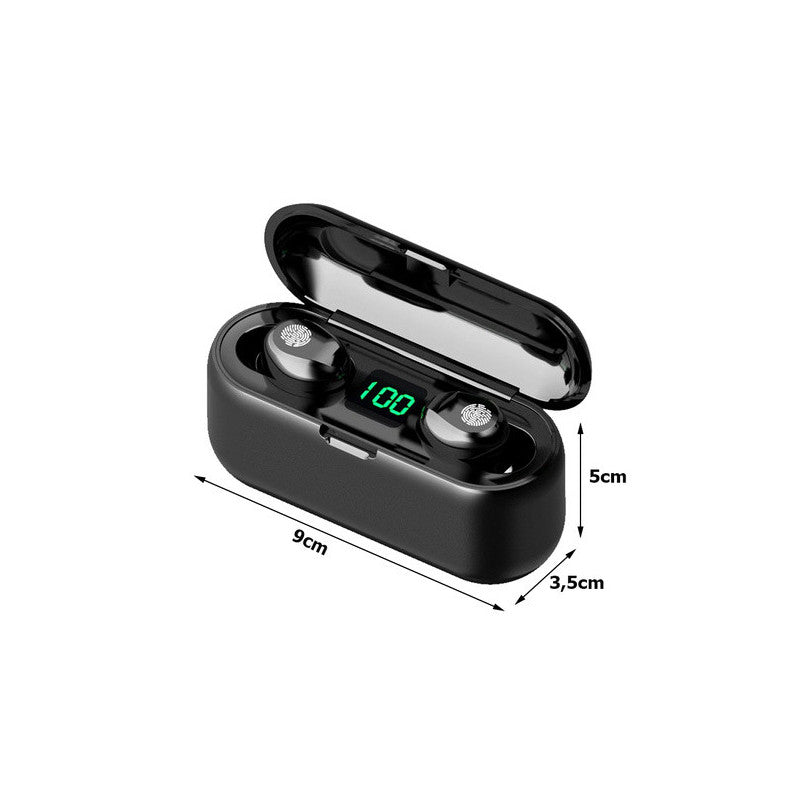 Vezeték nélküli Bluetooth fejhallgató F9 powerbankkal - hosszú üzemidő, töltési lehetőség