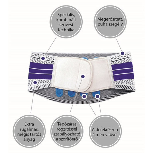 VivaFit OrtoCare elasztikus derékszorító merevítéssel