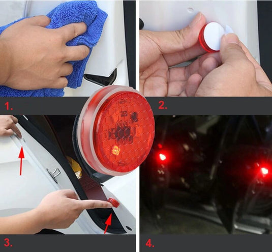 2 db Autóajtó LED figyelmeztető lámpa