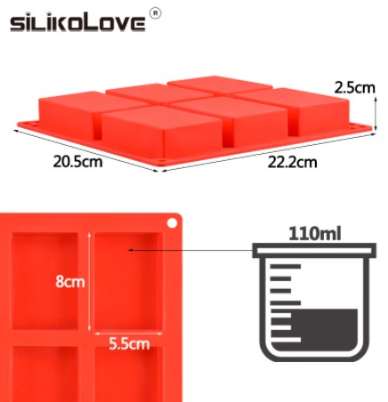 Téglalap alakú szilikon szappanforma