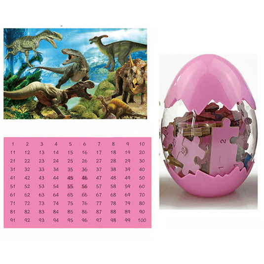 Dinós puzzle tojásban