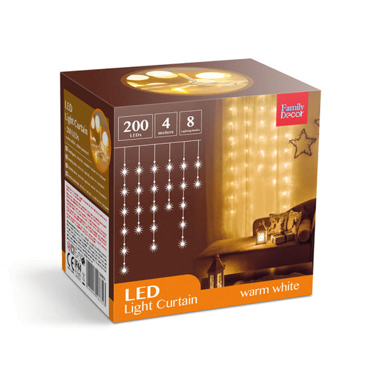 200 LED-es fényfüzér 4,2 m 8 programmal