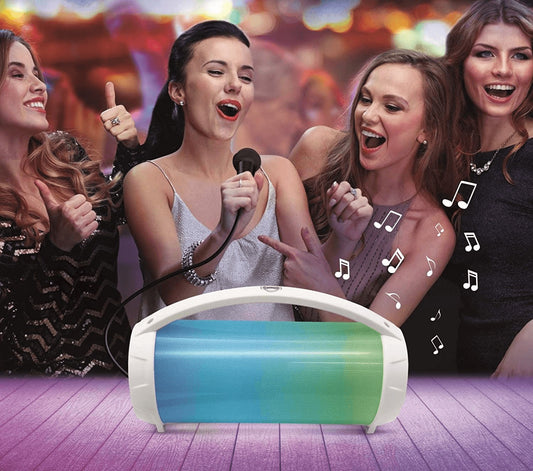 Világító szivárványos bluetooth hangszóró mikrofonnal