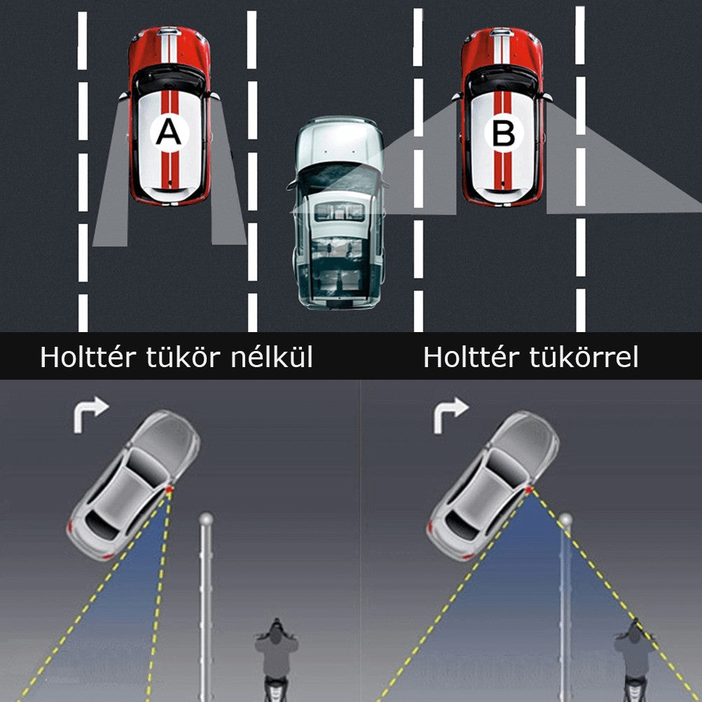 Holttér tükör, visszapillantó tükör kiegészítő (forgatható)