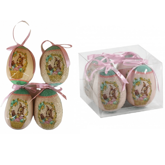 Húsvéti tojás dekor nyuszival (4 db)