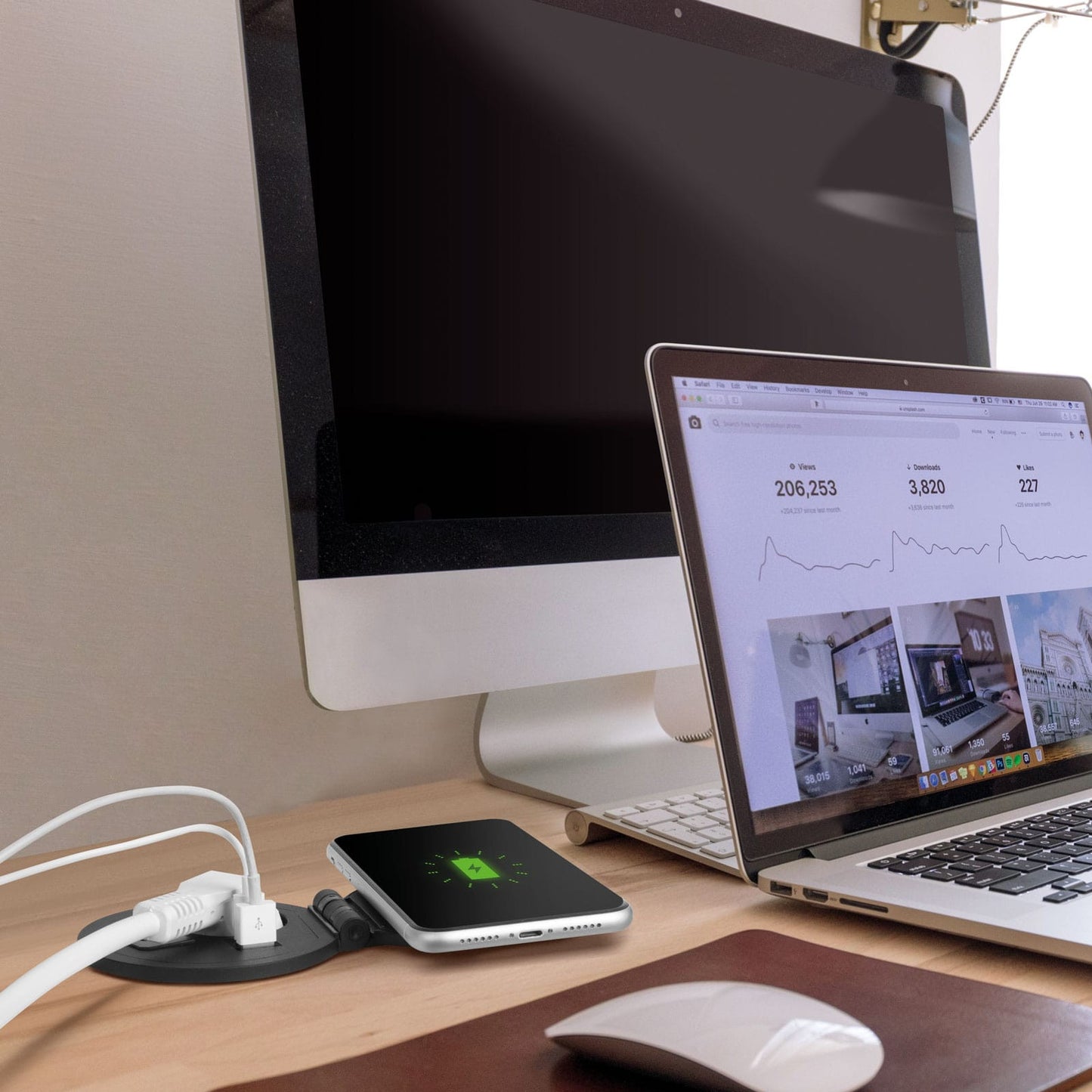 Rejtett, beépíthető konnektor + USB + Type-C + vezeték nélküli töltő