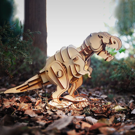 Robotime 3D interaktív fa puzzle - T-rex dínó