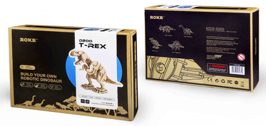 Robotime 3D interaktív fa puzzle - T-rex dínó