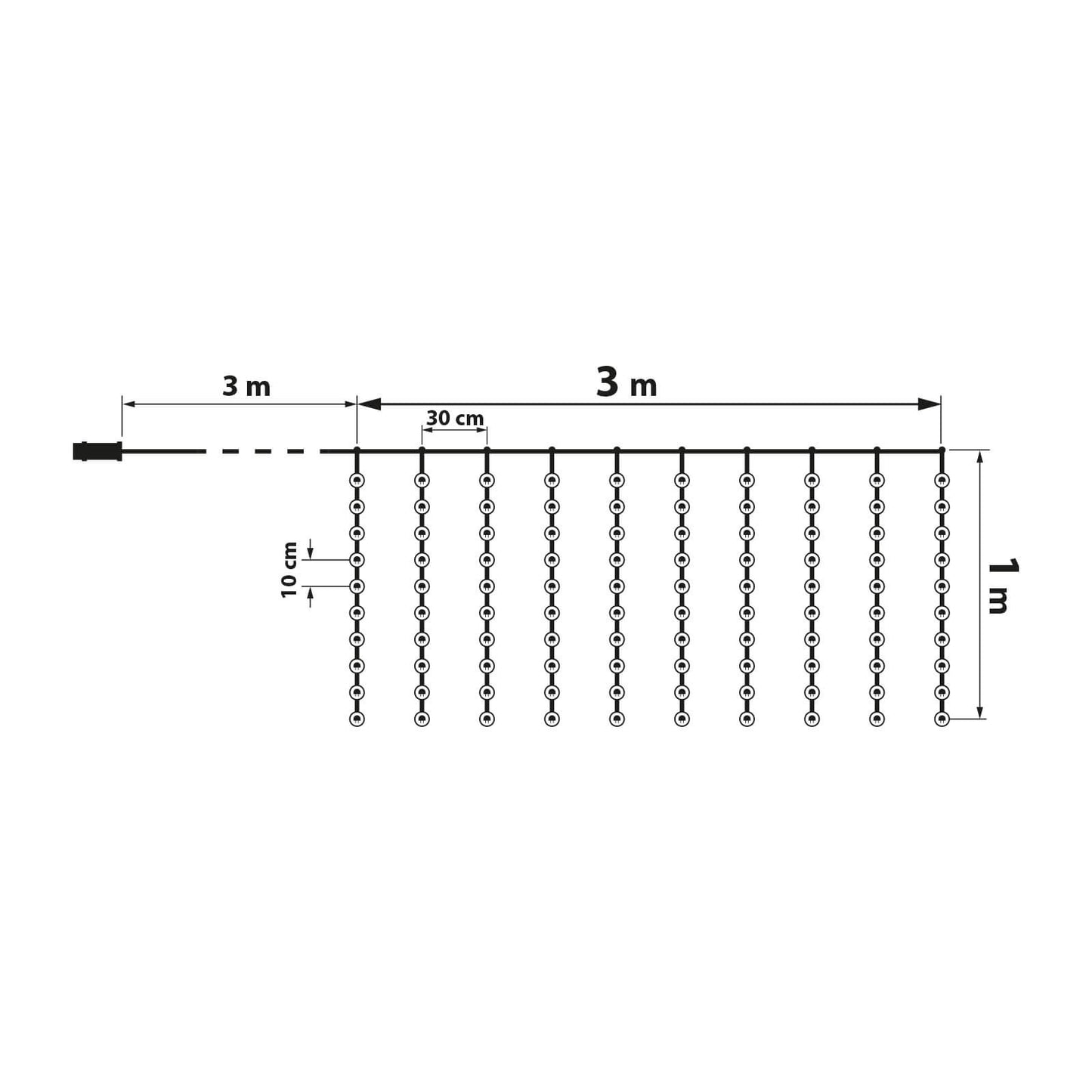 Távirányítós fényfüggöny - 100 db LED-del