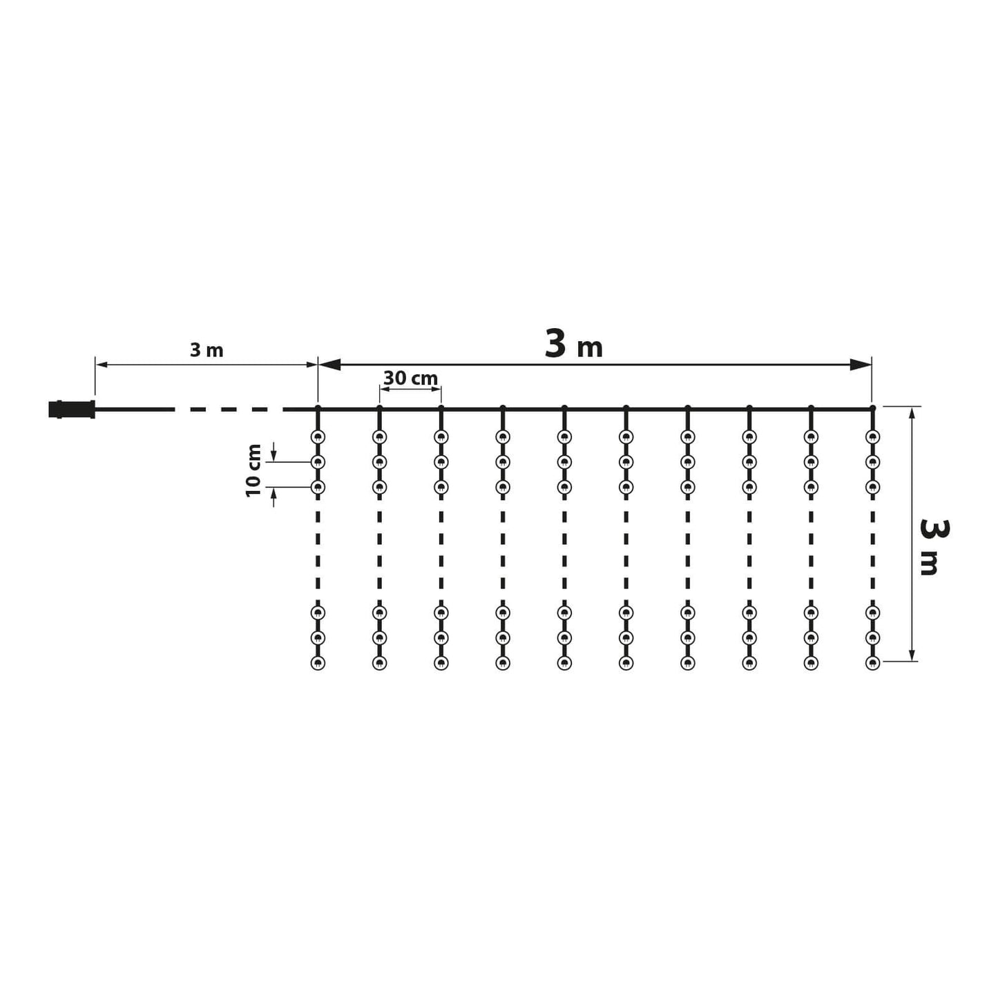 Távirányítós fényfüggöny - 300 db LED-del